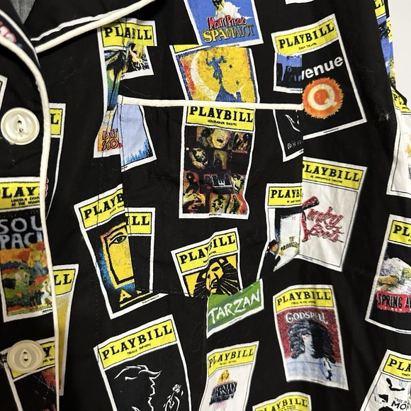 PLAYBILL Brand Men's XL 2 Piece 'PJ' Pajama Set Black w/Broadway Programs - Picture 14 of 14